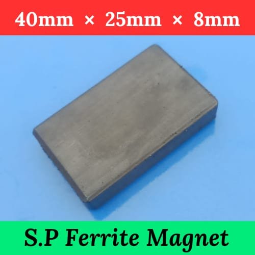 Power Ferrite Magnet 40mm × 25mm × 8mm – 10 PCS